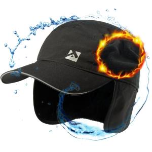 imageTOPEX Oversize XL XXL Mens Waterproof Winter Baseball Cap Fleece Earflap Trapper Hat for Cold Weather Large HeadsBlack