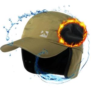 imageTOPEX Oversize XL XXL Mens Waterproof Winter Baseball Cap Fleece Earflap Trapper Hat for Cold Weather Large HeadsGreen