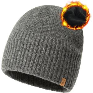 imageTOPEX PolarWool Oversized LXLXXL 100 Merino Wool Beanie Fleece Lined Cuffed Watch Fisherman CapGrey