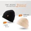 imageTOPEX Oversized Cashmere Merino Wool Unisex Skull Beanie Hat Cuffed Knit Winter CapBeige
