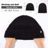 imageTOPEX Oversized Cashmere Merino Wool Unisex Skull Beanie Hat Cuffed Knit Winter CapBlack