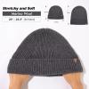 imageTOPEX Oversized Cashmere Merino Wool Unisex Skull Beanie Hat Cuffed Knit Winter CapGrey