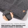 imageTOPEX Oversized Cashmere Merino Wool Unisex Skull Beanie Hat Cuffed Knit Winter CapGrey