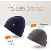 imageTOPEX Oversized Cashmere Merino Wool Unisex Skull Beanie Hat Cuffed Knit Winter CapNavy