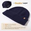 imageTOPEX Oversized Cashmere Merino Wool Unisex Skull Beanie Hat Cuffed Knit Winter CapNavy