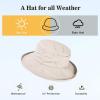 imageComhats Rain Hat for Women Waterproof Wide Brim Sun Hats for Ladies UV Protection Summer Bucket Hats Beach Packable 5562CM737beige
