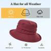 imageComhats Rain Hat for Women Waterproof Wide Brim Sun Hats for Ladies UV Protection Summer Bucket Hats Beach Packable 5562CM737red