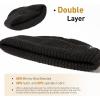 imageOversize LXLXXL Merino Wool Blend Short Fisheman Beanie Lightweight Warm Hat for Cold Weather WinterBlack