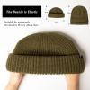 imageOversize LXLXXL Merino Wool Blend Short Fisheman Beanie Lightweight Warm Hat for Cold Weather WinterGreen