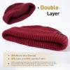 imageOversize LXLXXL Merino Wool Blend Short Fisheman Beanie Lightweight Warm Hat for Cold Weather WinterRed
