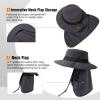 imageOversized XL XXL Mens UV 50 Waterproof Packable Mesh Neck Flap Sun Fishing Hat Bucket Bonnie HikingDark Greyflap