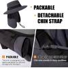 imageOversized XL XXL Mens UV 50 Waterproof Packable Mesh Neck Flap Sun Fishing Hat Bucket Bonnie HikingDark Greyflap