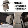 imageOversized XL XXL Mens UV 50 Waterproof Packable Mesh Neck Flap Sun Fishing Hat Bucket Bonnie HikingGreyflap