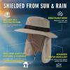 imageOversized XL XXL Mens UV 50 Waterproof Packable Mesh Neck Flap Sun Fishing Hat Bucket Bonnie HikingKhakiflap