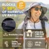 imageOversized XL XXL Mens UV 50 Waterproof Packable Mesh Neck Flap Sun Fishing Hat Bucket Bonnie HikingKhakiflap