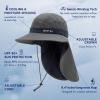 imageTOPEX Cooling Sun Hat with Neck Flap  UPF 50 Wide Brim Breathable Hat for Hiking Fishing ampamp Big HeadsDark Grey