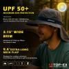 imageTOPEX Cooling Sun Hat with Neck Flap  UPF 50 Wide Brim Breathable Hat for Hiking Fishing ampamp Big HeadsDark Grey