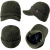 imageTOPEX DryKnit Waterproof Visor Beanie Hat for Men  50 Merino Wool Brim Cap Fleece Lined Winter Hat for Big Heads6 Olive Green Waterproof