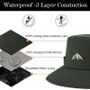 imageTOPEX LXLXXL UV50 Waterproof Bucket Sun Hat for Fishing Golf Hiking AllWeather Outdoor Rain Hat Stiff Brim94573army Green