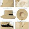 imageTOPEX LXLXXL UV50 Waterproof Bucket Sun Hat for Fishing Golf Hiking AllWeather Outdoor Rain Hat Stiff Brim94573khaki