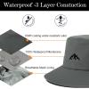 imageTOPEX LXLXXL UV50 Waterproof Bucket Sun Hat for Fishing Golf Hiking AllWeather Outdoor Rain Hat Stiff Brim94573light Grey
