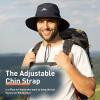 imageTOPEX LXLXXL UV50 Waterproof Bucket Sun Hat for Fishing Golf Hiking AllWeather Outdoor Rain Hat Stiff Brim94573navy Blue