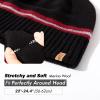imageTOPEX MLXL Unisex 50 Merino Wool Skull Cap Warm Winter Beanie Hats Double Layer Knit Hat with Reflective Strips95586black
