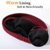imageTOPEX MLXL Unisex 50 Merino Wool Skull Cap Warm Winter Beanie Hats Double Layer Knit Hat with Reflective Strips95586red