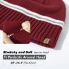 imageTOPEX MLXL Unisex 50 Merino Wool Skull Cap Warm Winter Beanie Hats Double Layer Knit Hat with Reflective Strips95586red