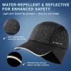 imageTOPEX MLXL Unisex WaterRepellent Baseball Cap with Ear Flap Ponytail Hole Reflective Winter Hat Fleece Lining HatBlack