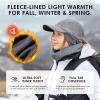 imageTOPEX MLXL Unisex WaterRepellent Baseball Cap with Ear Flap Ponytail Hole Reflective Winter Hat Fleece Lining HatBlack