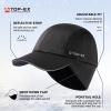 imageTOPEX MLXL Unisex WaterRepellent Baseball Cap with Ear Flap Ponytail Hole Reflective Winter Hat Fleece Lining HatBlack