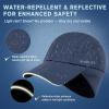 imageTOPEX MLXL Unisex WaterRepellent Baseball Cap with Ear Flap Ponytail Hole Reflective Winter Hat Fleece Lining HatBlue