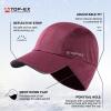 imageTOPEX MLXL Unisex WaterRepellent Baseball Cap with Ear Flap Ponytail Hole Reflective Winter Hat Fleece Lining HatRed