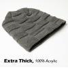 imageTOPEX Oversized XXL Winter Mens Slouchy Beanie Long Skull Knitted Stocking Hat Cap Warm Lined Big Head94608grey