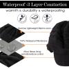 imageTOPEX Waterproof Merino Wool Visor Beanie Winter Hat with Brim for Men Women Knit Cap Bill Beanies Stocking Fleece Lined Cold Weather Protection Outdoor Black XL XXL Extra Large Big Head Oversize