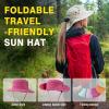 imageTOPEX Waterproof Ponytail RainProof UV50 Sun Hat Cooling Mesh Lining Women Ladies Fashion Oversized0702beige