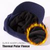 imageTOPEX Winter Waterproof Merino Wool Visor Beanie Hat with Brim for Men Women Stocking Warm Fleece LinedNavyblue584