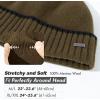 imageTOPEX XLXXL 100 Merino Wool Beanies Hats Men Fleece Lined Winter Knitted Hat Warm Cuffed Beanie95564green