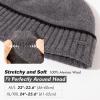 imageTOPEX XLXXL 100 Merino Wool Beanies Hats Men Fleece Lined Winter Knitted Hat Warm Cuffed Beanie95564grey