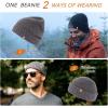 imageTOPEX XLXXL 100 Merino Wool Short Fisherman Beanie Hats for Men Women Knit Skull Cap Cuffed Beanies Warm Winter HatsGrey