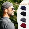 imageTOPEX XLXXL 100 Merino Wool Short Fisherman Beanie Hats for Men Women Knit Skull Cap Cuffed Beanies Warm Winter HatsGrey