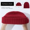 imageTOPEX XLXXL 100 Merino Wool Short Fisherman Beanie Hats for Men Women Knit Skull Cap Cuffed Beanies Warm Winter HatsRed