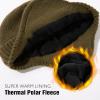 imageTOPEX XLXXL Dryknit Unisex 80 Merino Wool Waterproof Beanie with Ear Flap Warm Winter Fleece Lined Beanie HatGreen