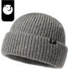 imageOversize LXLXXL Merino Wool Blend Short Fisheman Beanie Lightweight Warm Hat for Cold Weather WinterGrey