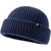 imageOversize LXLXXL Merino Wool Blend Short Fisheman Beanie Lightweight Warm Hat for Cold Weather WinterNavy