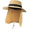 imageOversized XL XXL Mens UV 50 Waterproof Packable Mesh Neck Flap Sun Fishing Hat Bucket Bonnie HikingKhakiflap