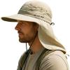 imageTOPEX Cooling Sun Hat with Neck Flap  UPF 50 Wide Brim Breathable Hat for Hiking Fishing ampamp Big HeadsLight Khaki
