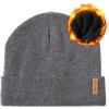 imageTOPEX Oversized L XL 50 Merino Wool Fleece Lined Big Head Winter Mens Beanie Hats Warm95565grey