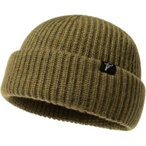 imageOversize LXLXXL Merino Wool Blend Short Fisheman Beanie Lightweight Warm Hat for Cold Weather WinterGreen